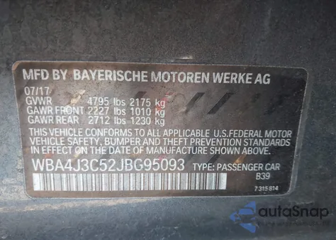 2018 BMW 430I Gran Coupe xDrive from USA, damaged, VIN WBA4J3C52JBG95093